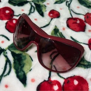 Dior burgundy oversized wrap sporty 2000s sunglasses